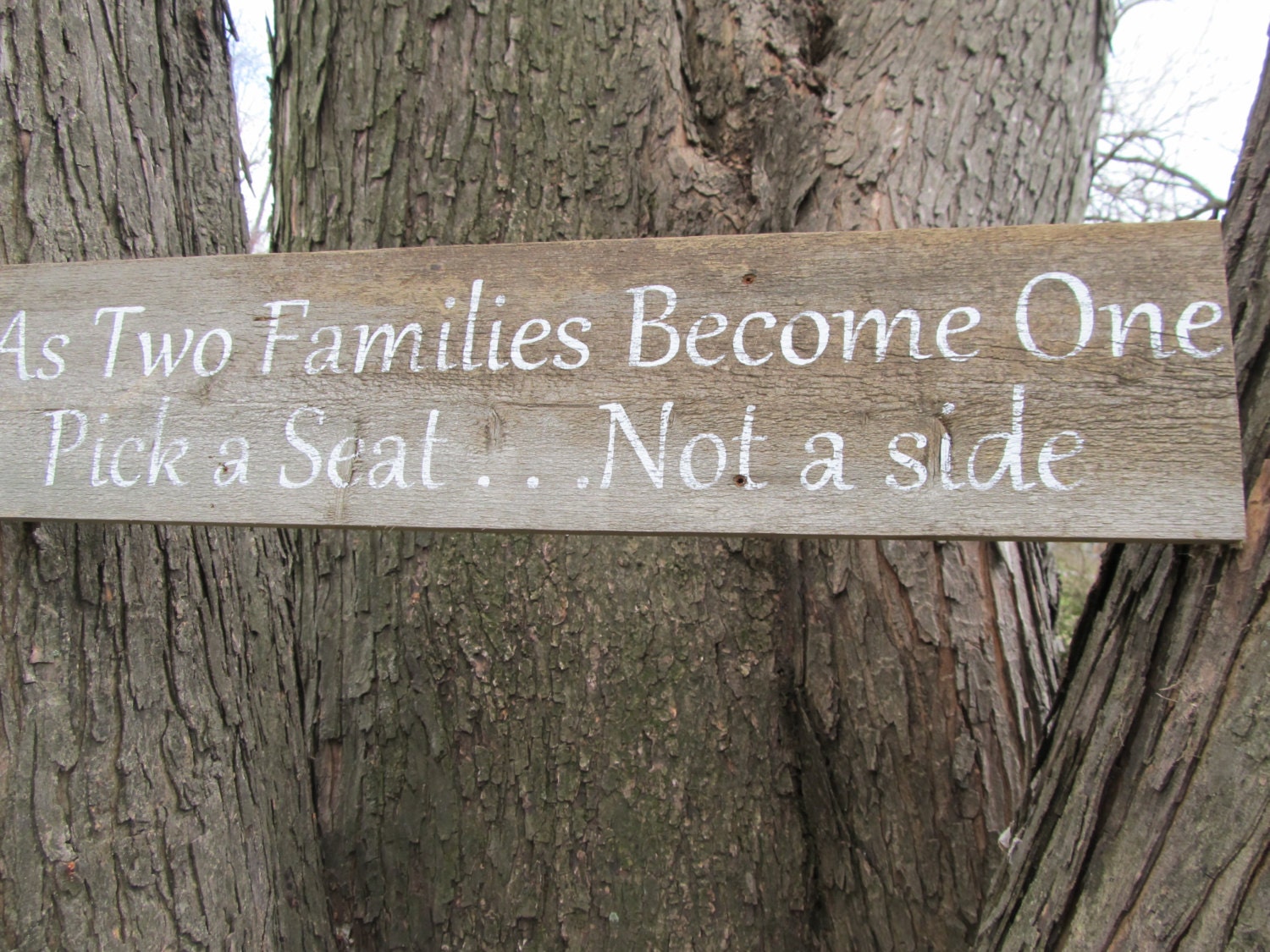 Rustic wedding sign  "As Two Families..."    made from reclaimed wood