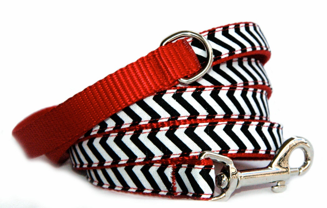 Chevron dog leash red dog leash or denm blue dog leash Dog collar & dog harness are available