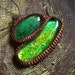 Black Light Glass Pendant Psychedelic Fluorescent Tribal Hippie Psytrance Jewelry Organic Gypsy Mens Necklace