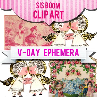 CLIP ART V-Day Ephemera by Sis Boom