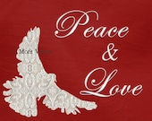 Set Of Four Original Design Greeting Card - "5x7" Peace, Joy, Blessings & Love To You