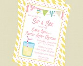 Printable Lemonade Sip and See Baby Shower Invitation Il_170x135