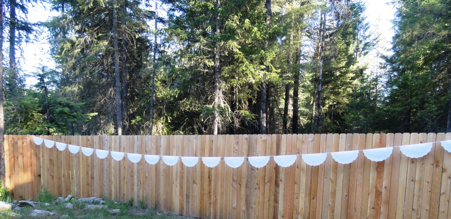 EXTRA Large 16 Inch Doily Banner for Bridal Shower / Wedding/  Rehearsal Dinner / Valentine's/ Luncheons