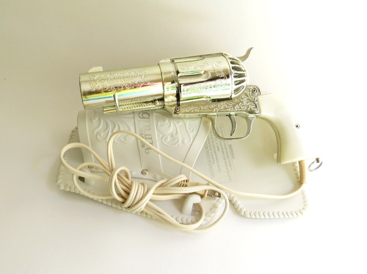 Vintage 357 Magnum Hair Dryer, Made by Jerdon, Gun Blow Dryer, Pistol shaped Hairdryer, Revolver