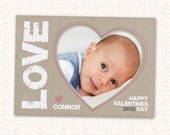 Valentine's Day Card - 5 x 7 - Burlap Digital