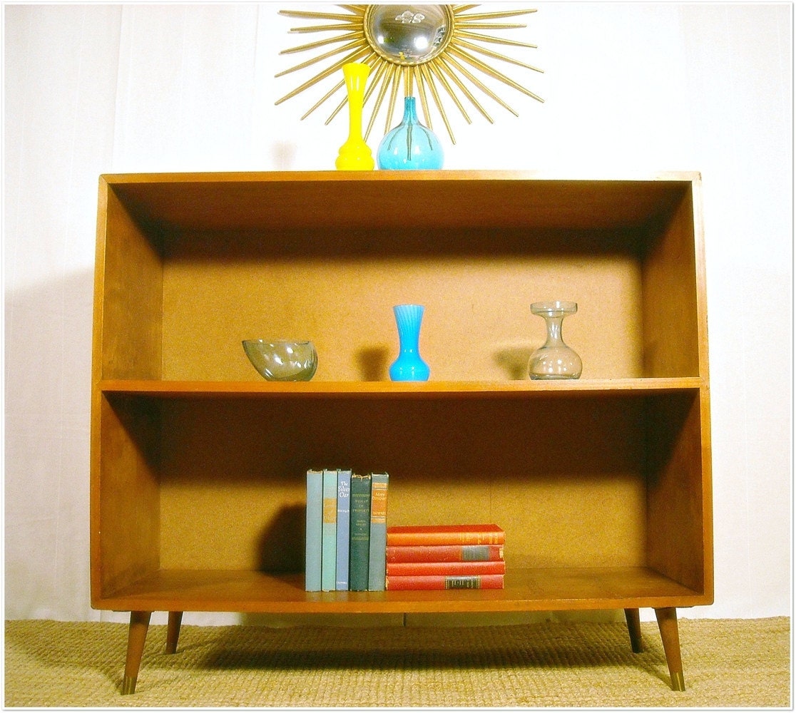 Mid Century Danish Modern Bookshelf Bookcase Cabinet Mid Wood Vintage