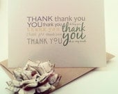 Many Thanks Thank You Card Set - 12 Cards and Envelopes