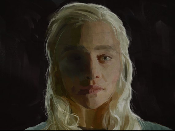 Unframed Poster 11 x 17 inch Daenerys Targaryen of the Game of Thrones Digital Painting