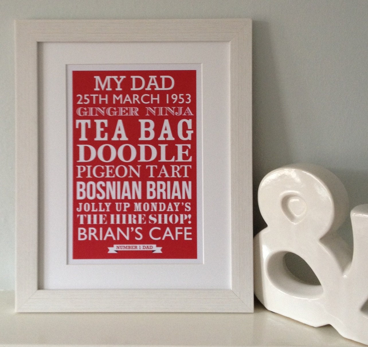 Birthday Print - A4 - Personalised Typographic Print - Perfect personal birthday present, for birthdays, for him or for her for any age