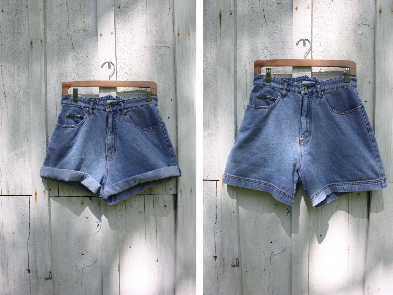 Vintage L.A. Blue Shorts // High Waist Light Wash Denim