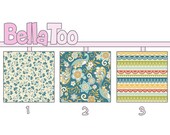 Crib Sheet - Toddler Bed Sheet - Peacocks Flowers Lace Stripes Blue Green Red Yellow Cream - Riley Blake - Custom Made By BellaToo