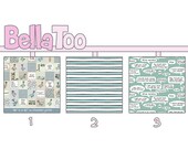 Changing Pad Cover - Don't Let the Pigeon Drive the Bus - Aqua Stripes Word Bubbles - Mo Willems - Custom Made By BellaToo