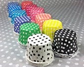 50 CHOOSE YOUR COLORS - Polka Dot Candy Cups, Baking Cupcake Liners, Nut Cups, Muffin Cups, Ice Cream Cups
