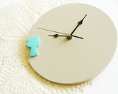 Wall clock geometric light brown turquoise mint green tree decoration home and living unique wall clock decor and housewares home decor