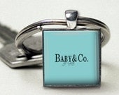 Tiffany Style, Keepsake, Inspired by Tiffany, Blue, Baby & Co, Custom, Tiffany Style, Ornament,Gift for Her, Under 20