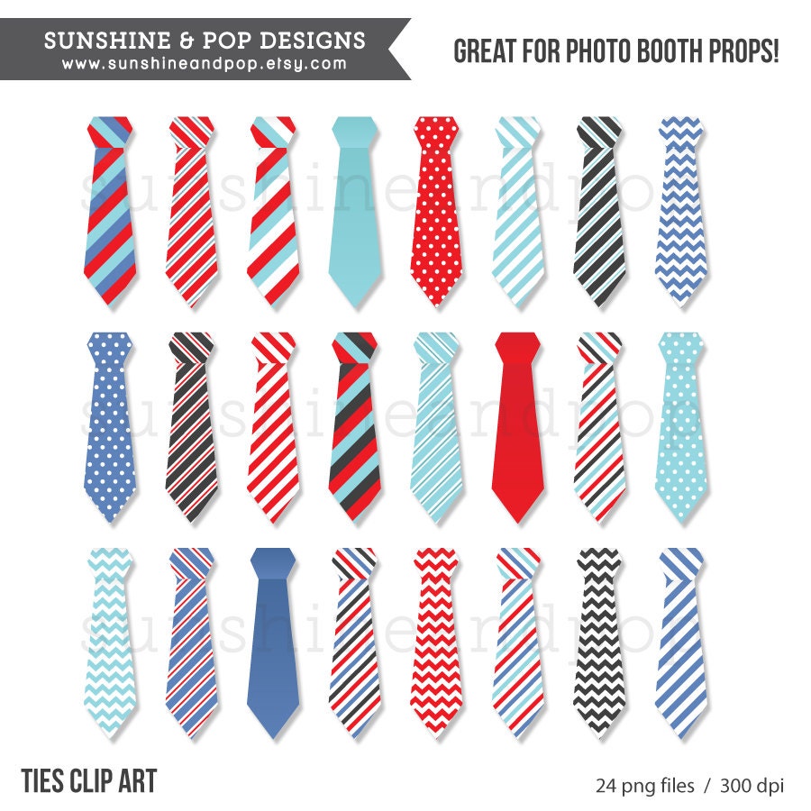 INSTANT DOWNLOAD - Ties Digital Clip Art PNG - make your own Photo Booth Props, photobooth , little man party, moustache Il_170x135