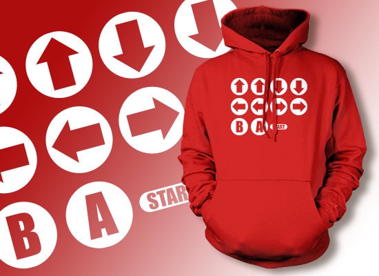 Cheat Code Hoodie Gamer Hoodie Video Game Hoodie Retro Arcade Game Geek Screen Printed Hoodie Hooded Sweatshirt Mens Womens Ladies  Geek