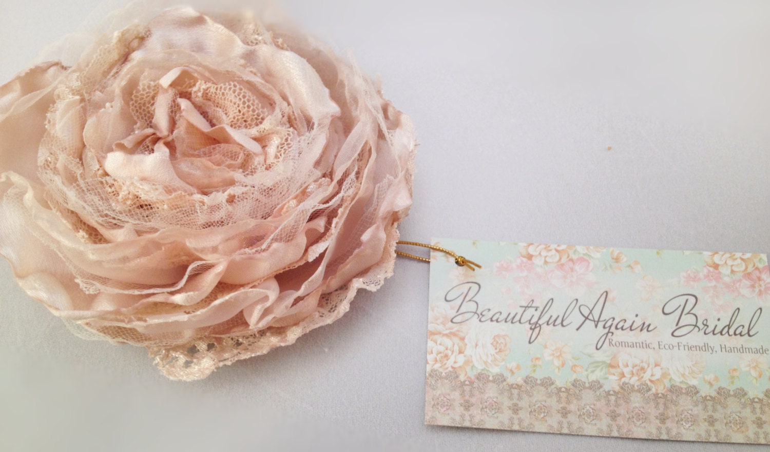 Eco Friendly Custom Made Veils, Hair Pieces,  Flowers - From Vintage & Recycled Materials