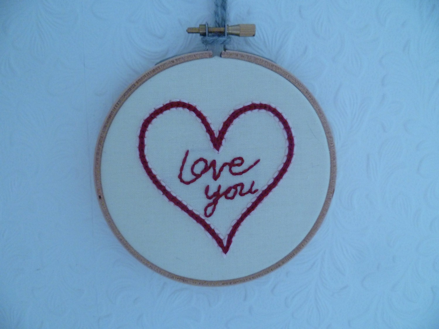 Small Loveheart Embroidery 4"