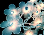 Sky Blue Handmade Flower String Lights Wedding Home Decor Fairy New Year Fancy