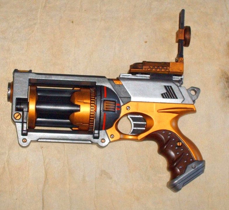 Custom Painted Steampunk Nerf Maverick Weird West Space Gun