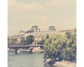paris left bank river seine color photo print - whimsical fine art architecture photography, enchanting, dream, building, travel - 14x11