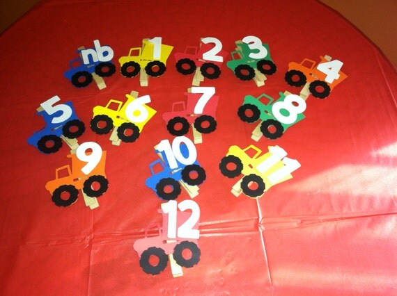 Dump Truck/Truck/Transporation/Construction Theme 1st Year Photo Banner Clips