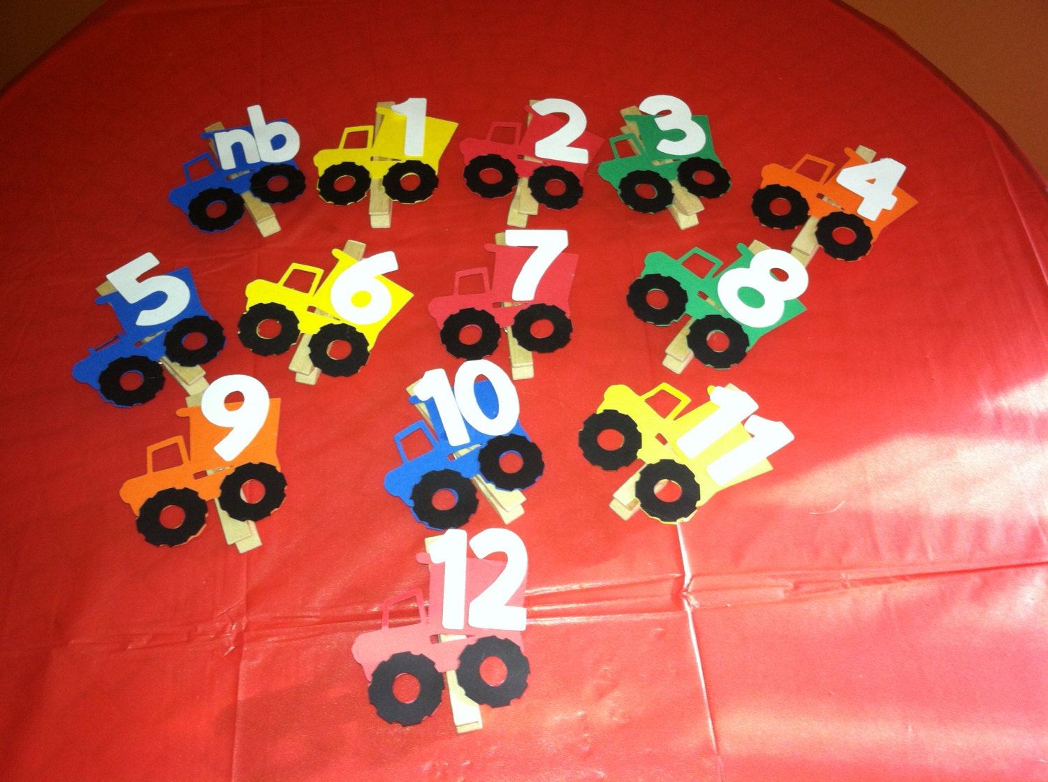 Dump Truck/Truck/Transporation/Construction Theme 1st Year Photo Banner Clips
