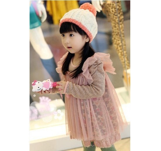 3T,4T,5T,6T,7T toddler girl dresswedding party dress PINK dress kids clothes Baby dress girl skirt