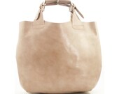 Leather Bag / Beige / Camel / Tote / Shopperbag / Women Handbag / Large Size Bag