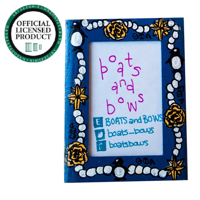 Custom Painted 4x6 Wooden Frame - Available 8 Sororities and 12 Prints