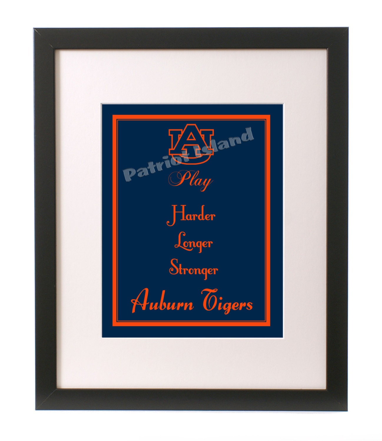 Auburn Tigers Football Art Print Alabama Gift Home Decor Wall Art 8 x 10