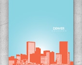 Denver Colorado Skyline Print / Home Decor Art Poster / Unique Housewarming Gift / Any City Available