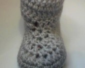 Unisex Light Khaki and Brown Baby Booties
