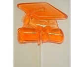 1 dz Hard Candy Grad Cap & Diploma Shaped Lollipop Graduation Party Favors w/ Personalized Back Labels