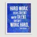 Basketball Gift - Hard Work Beats Talent Kevin Durant Quote - 11x14 Print