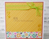 Handcrafted Mum Card, Mothers Day, Birthday, Blank, Thank You, Just Because, Modern, Card for Her
