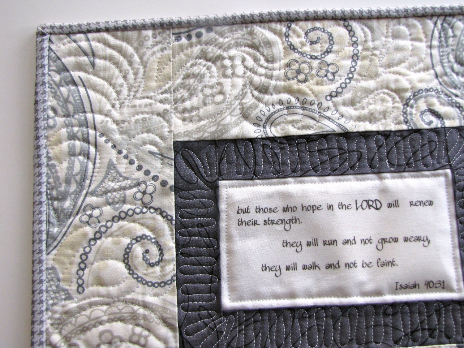 Isaiah 40: 31 quilted wall hanging, scripture mini quilt, christian quilt
