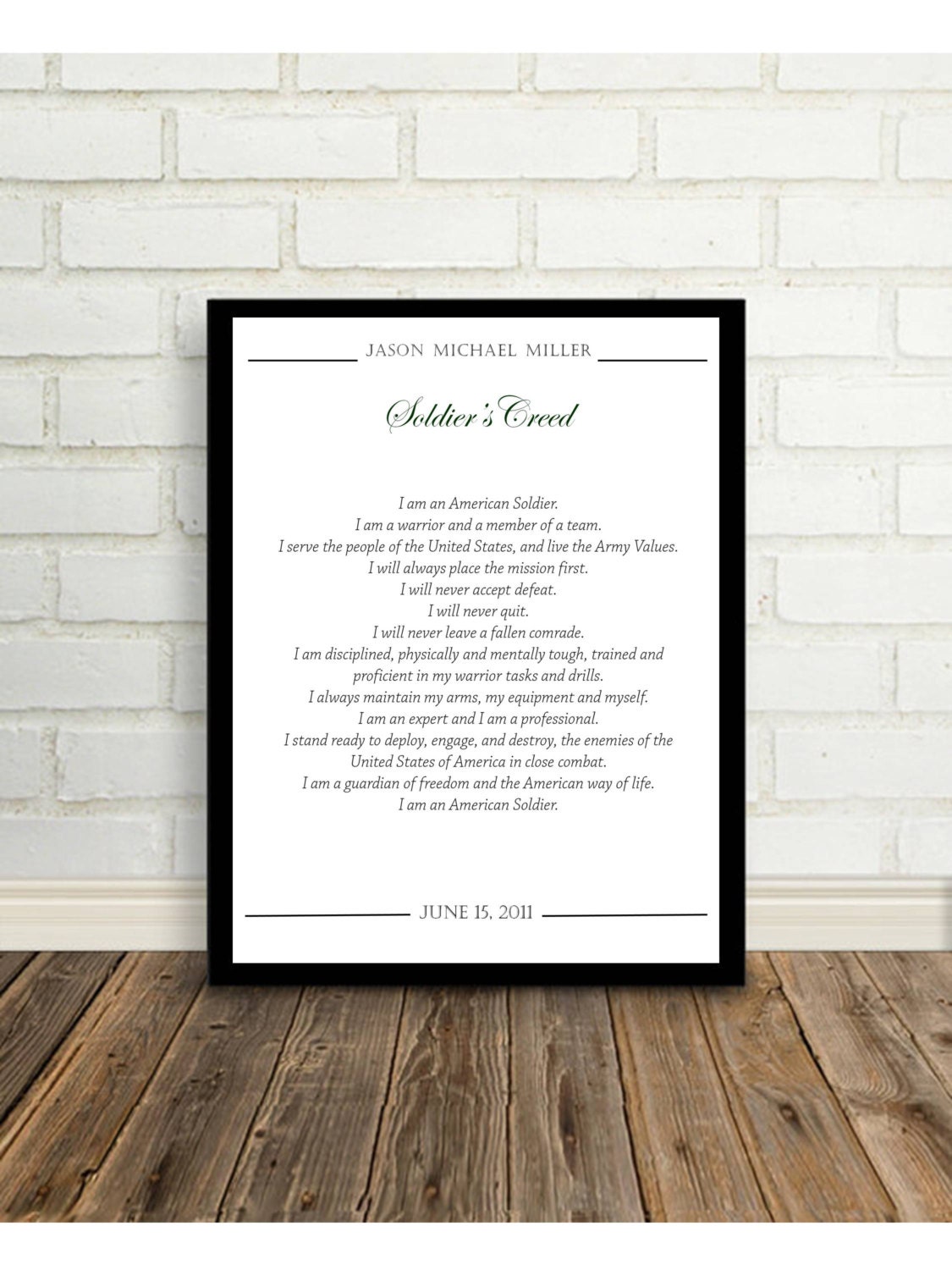 Army Creed Soldiers Creed Military Armed Forces Art Print by KayBee Studios on Etsy.