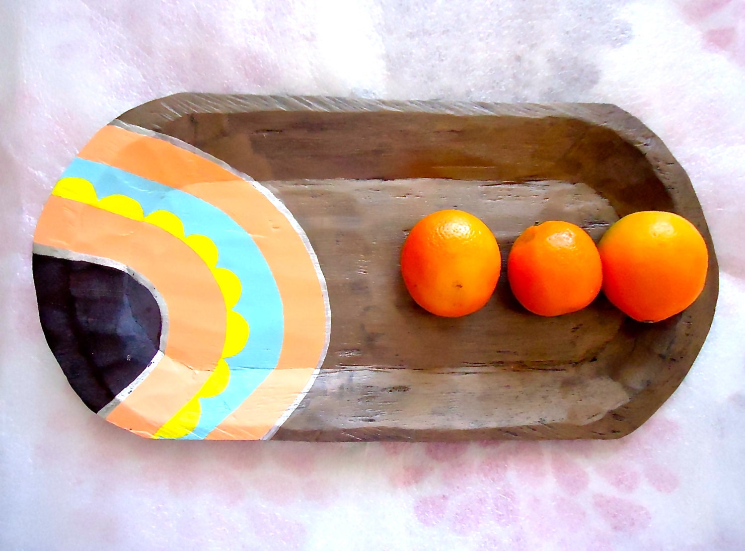 Nectarine Wood Tray. Rustic Home. Unique Housewarming Gift. Lemon Zest. Spring-Summer 2013