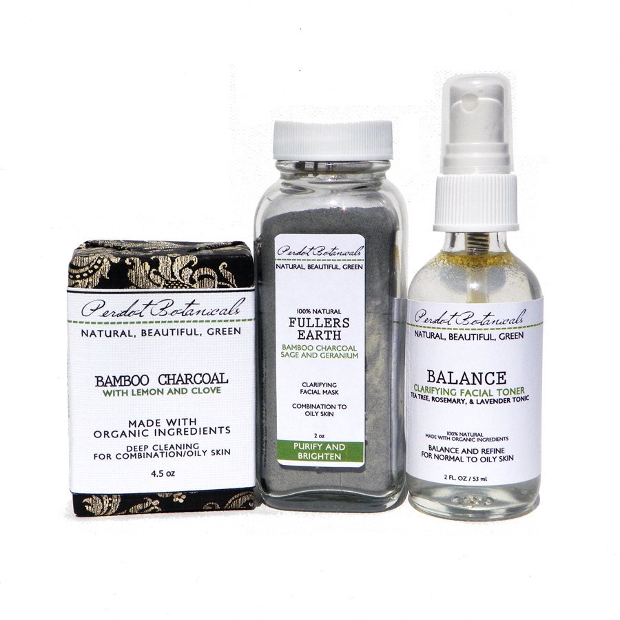 Combination - Oily Skin Care Set - Detox Facial - 100% Natural - Organic Ingredients - Handcrafted