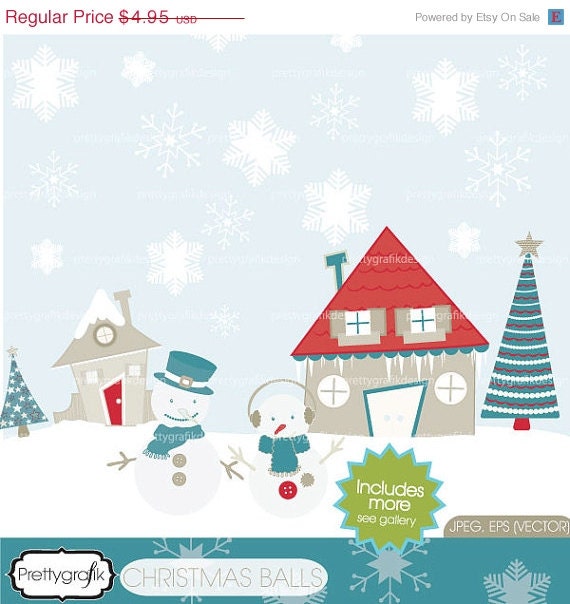 60% OFF Save big Holiday christmas scene, commercial use, vector graphics, digital clip art, digital images - PGCLPK437 Il_170x135
