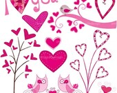 60% OFF Last day valentine hearts clipart commercial use, vector graphics, digital clip art, digital images, instant download - PGCLPK446 Il_170x135