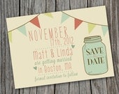 Custom Vintage Save the Date Card - Printable - DIY Wedding