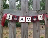 Sock Monkey High Chair Banner - Sock Monkey Birthday Banner - Sock Monkey Birthday Party - I Am 1 Highchair Banner