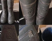 Authentic Chanel boots shoes biker