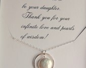 Mother of the Bride or Groom Gift, Wedding Jewelry, Mom necklace, Sterling Silver Eternity necklace, Pearl Necklace, Thank you Mom, Bday Mom