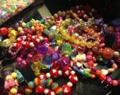 7" Stretch Bracelets Kawaii Resin Acrylic Plastic Beaded Rave Candy Cute Girls Party Favor Jewelry Colorful