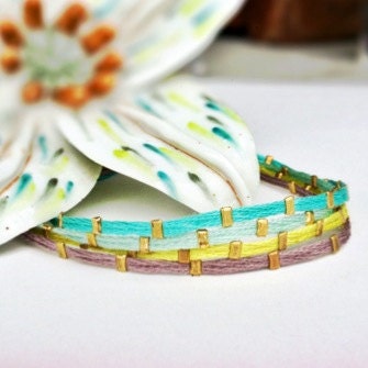 Arm Candy Multi row bracelet with gold filled beads. Spring & summer MUST HAVE.