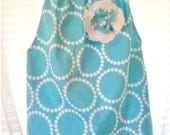 Little girls pillowcase dress toddler blue and white custom handmade